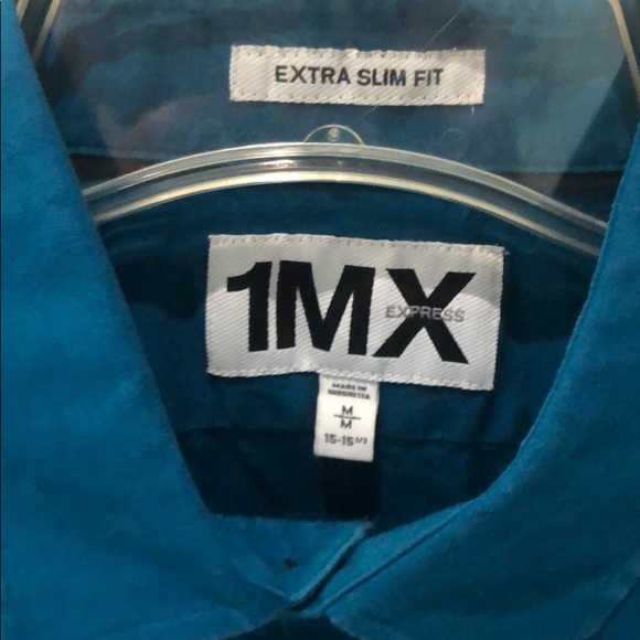 Express teal button down shirt - Picture 3 of 3